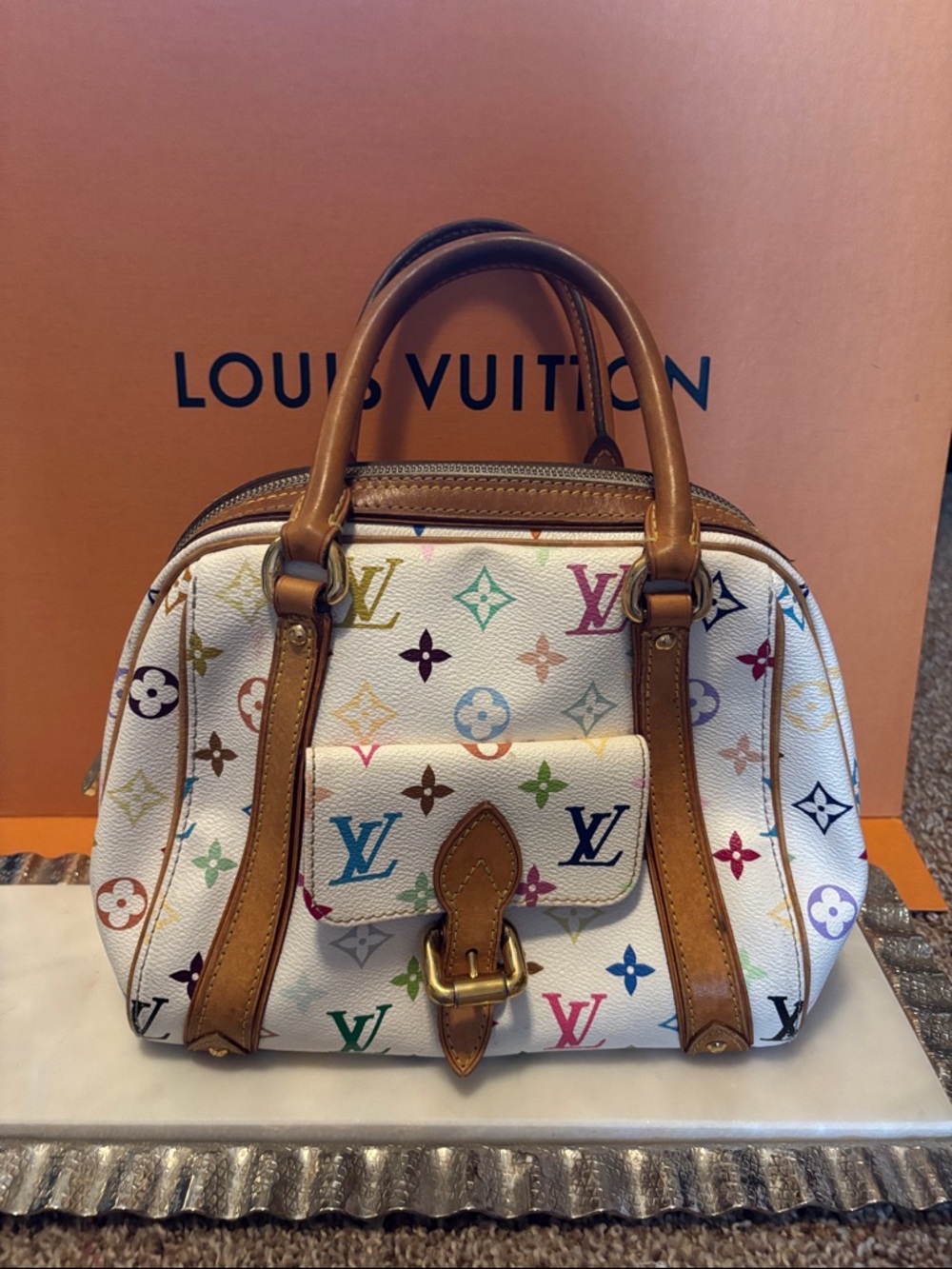 Louis Vuitton White Multicolor Monogram Priscilla Murakami purse bag